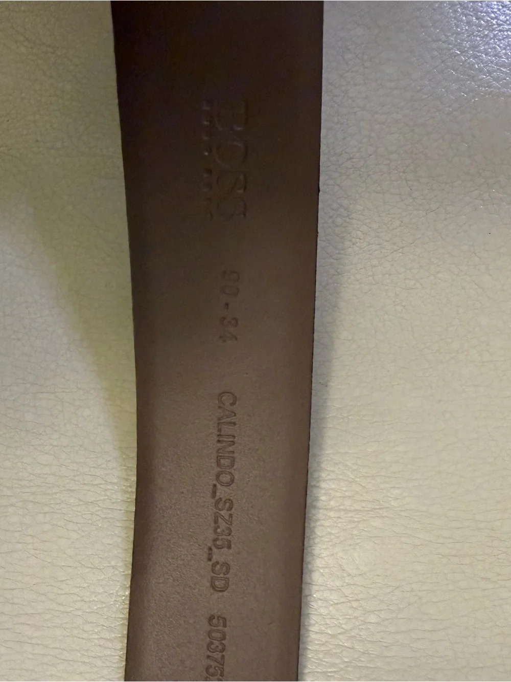 Hugo Boss Men's Suede Belt in Taupe Brown with Brushed Buckle